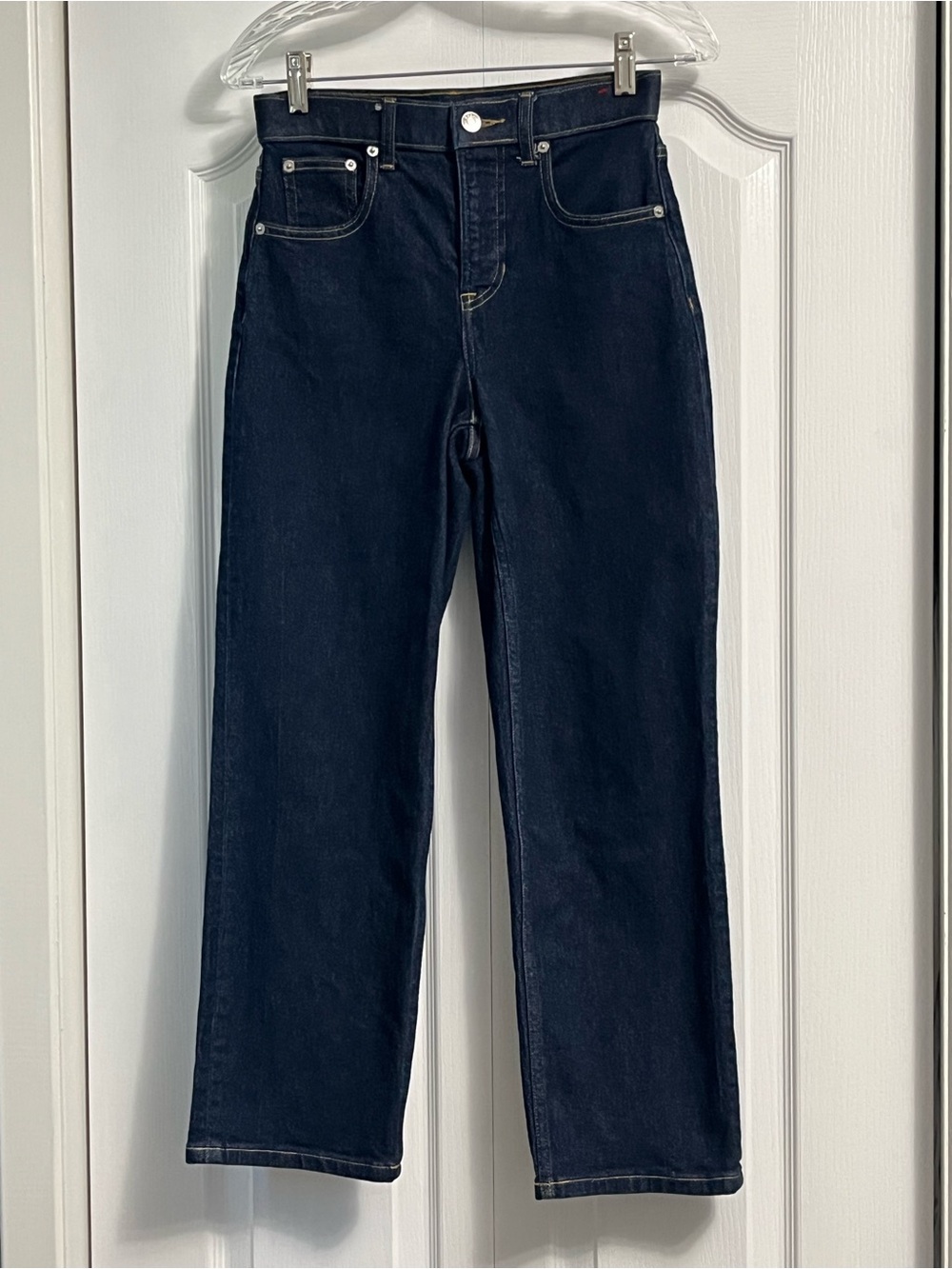 SPANX straight leg denim jeans women’s size XS petite dark wash